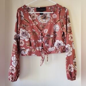 Polly & Esther Women's Floral Pink Top